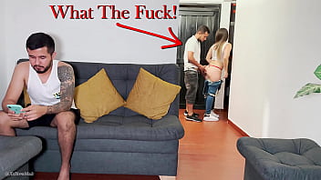 My cheating husband plays with his cell phone while I rip up with his best friend...